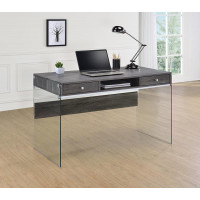 Coaster Furniture 800818 Dobrev 2-drawer Writing Desk Weathered Grey and Clear
